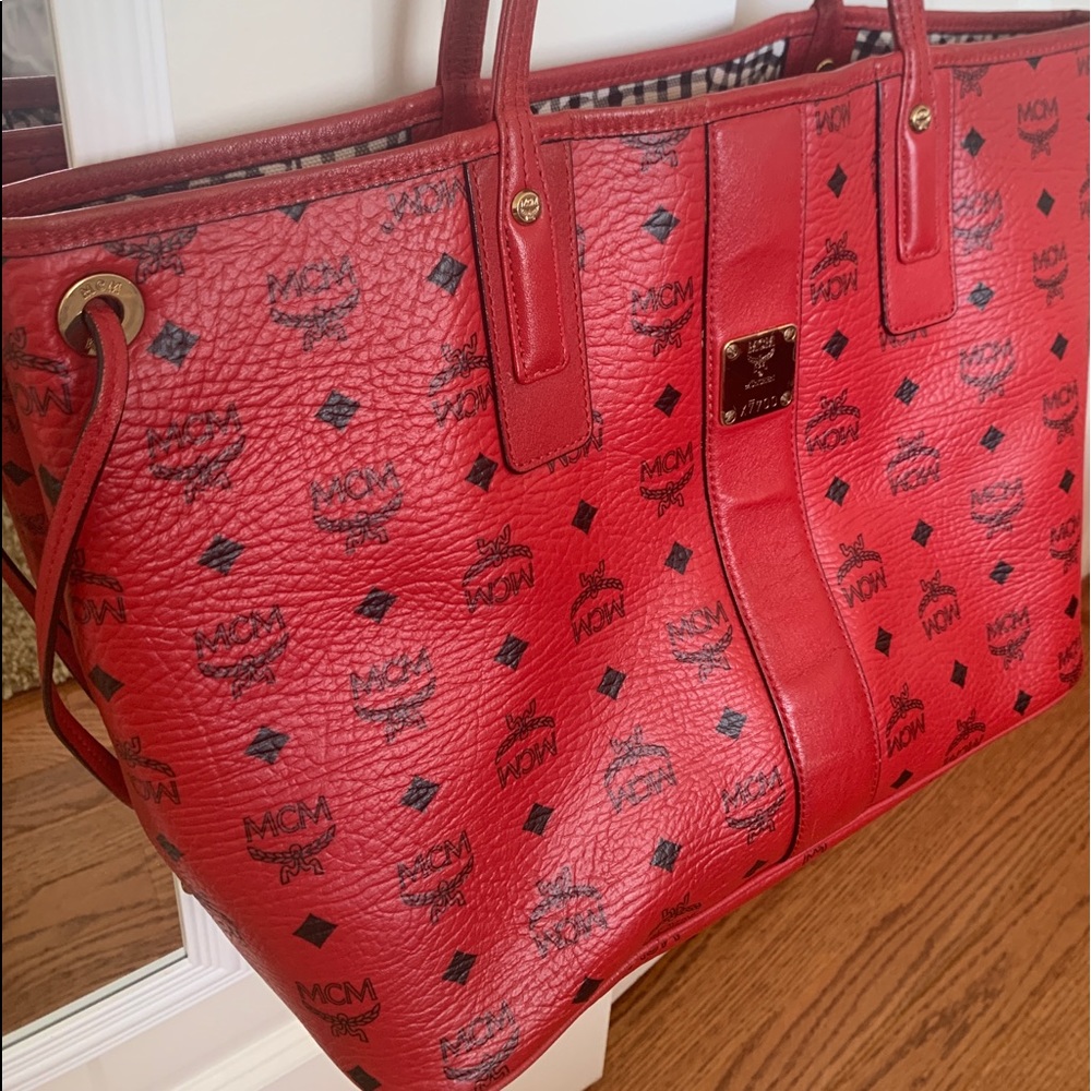 Red MCM Tote